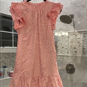 Pink Ruffle Sleeve Dress